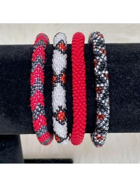 HAND CRAFTED in Nepal Beaded Bracelets (set of 4) #673